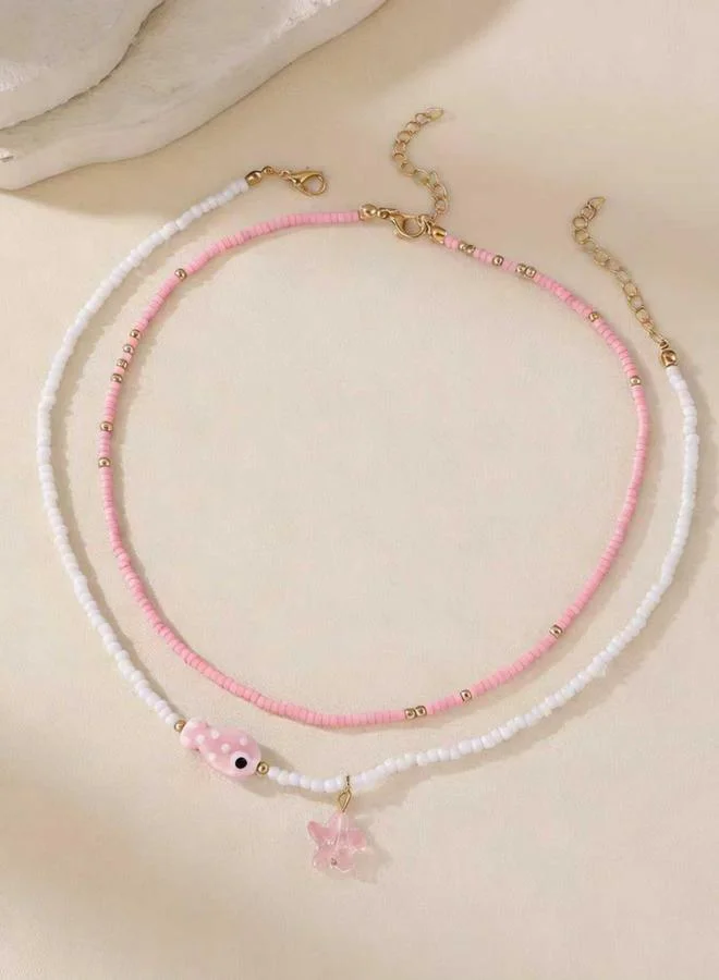 تايك تو طقم قطعتين عقود خرز